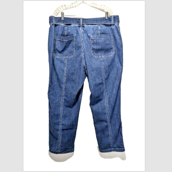 NEW Lane Bryant High Rise Front Seam Chambray Tie Belt Ankle Pants Size 16 - Picture 2 of 2